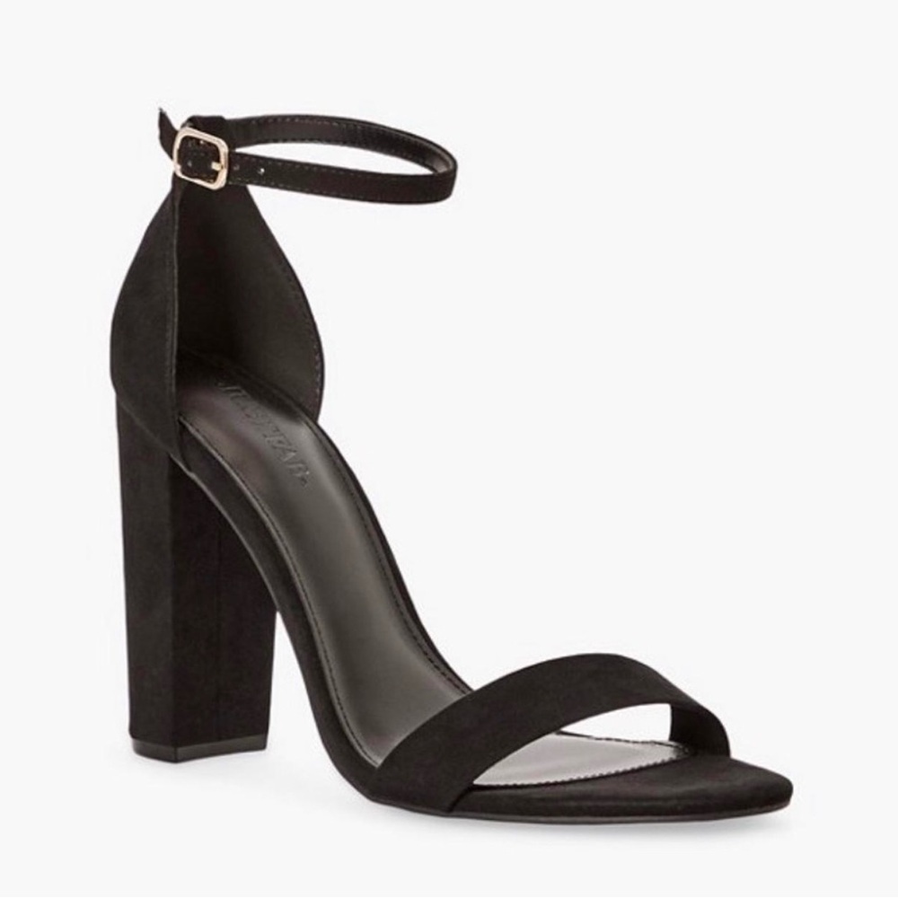 JustFab Black Ankle Strap Heels